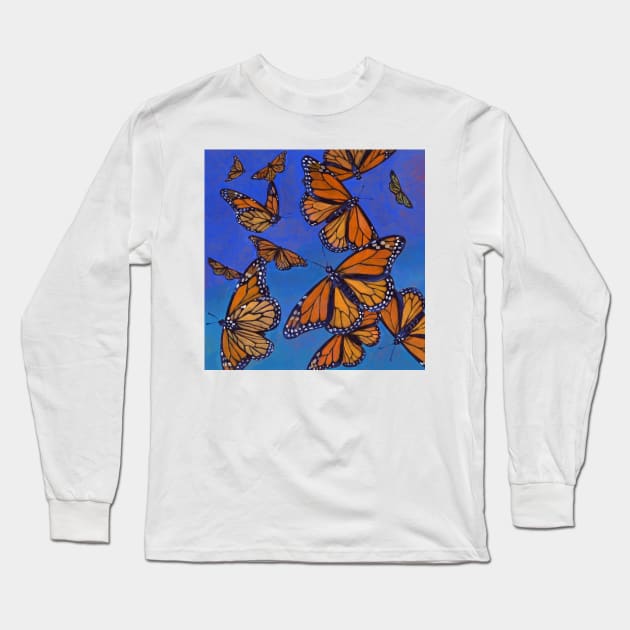 Monarch Butterfly Long Sleeve T-Shirt by maggiehenryart